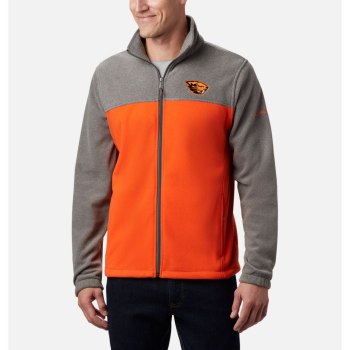 Pánské Bundy Columbia Collegiate Flanker III Fleece - Oregon State Šedé Hnědé Oranžové SHWTKQ635